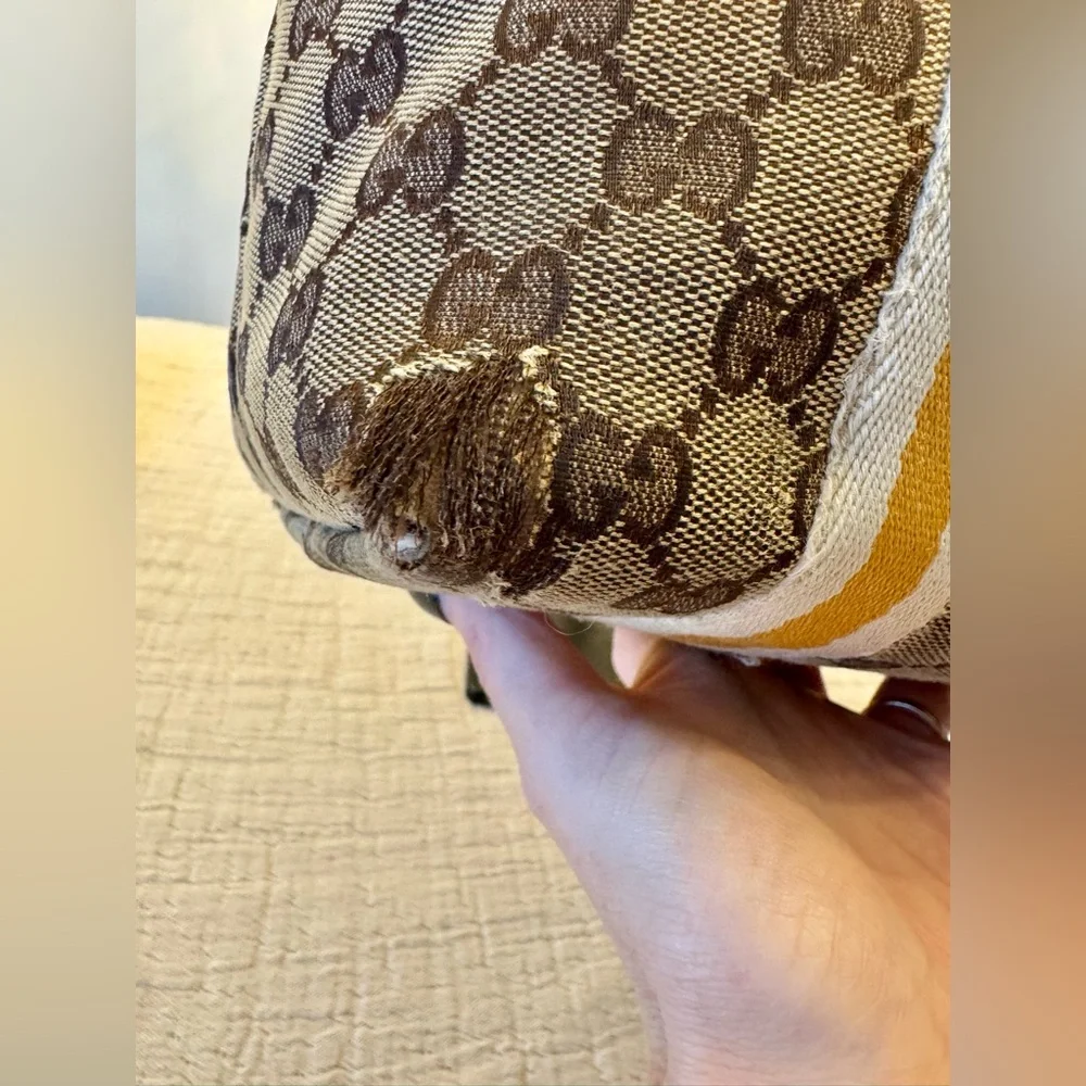 Gucci Signature Monogram Canvas Shoulder Tote- Fixer Bag (Heavy damage) - Picture 7 of 16